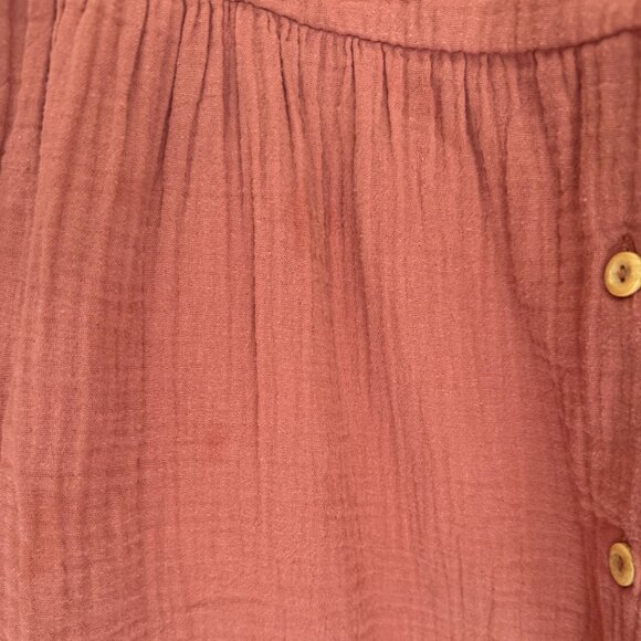 HM 100% COTTON GAUZE DRESS ROSE ORANGE 9-10 FLOWY ORGANIC CLASSIC DRIES FAST - Picture 13 of 15